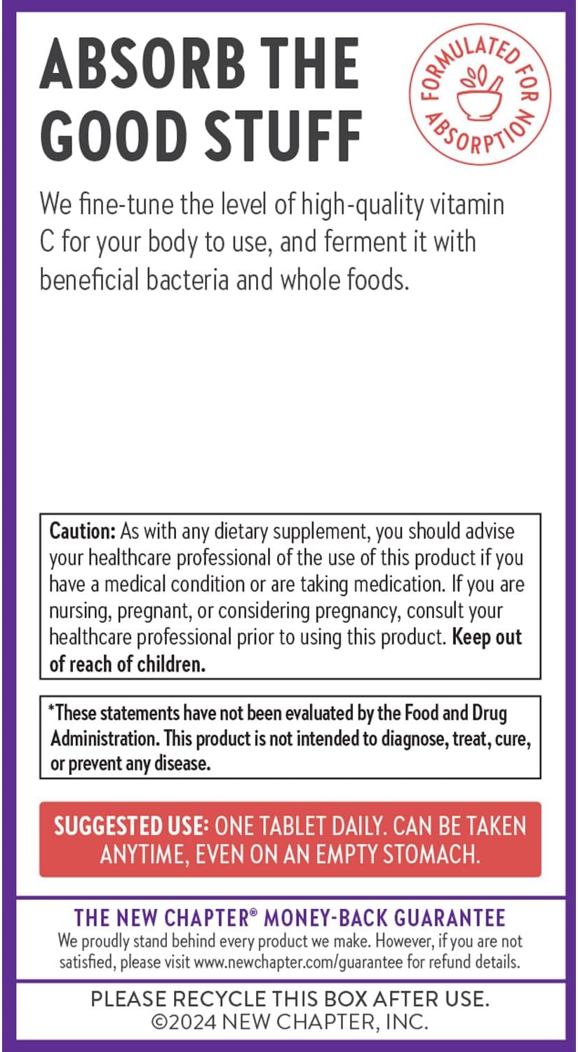 New Chapter Vitamina C Immune Defense con Saúco, 30 comprimidos