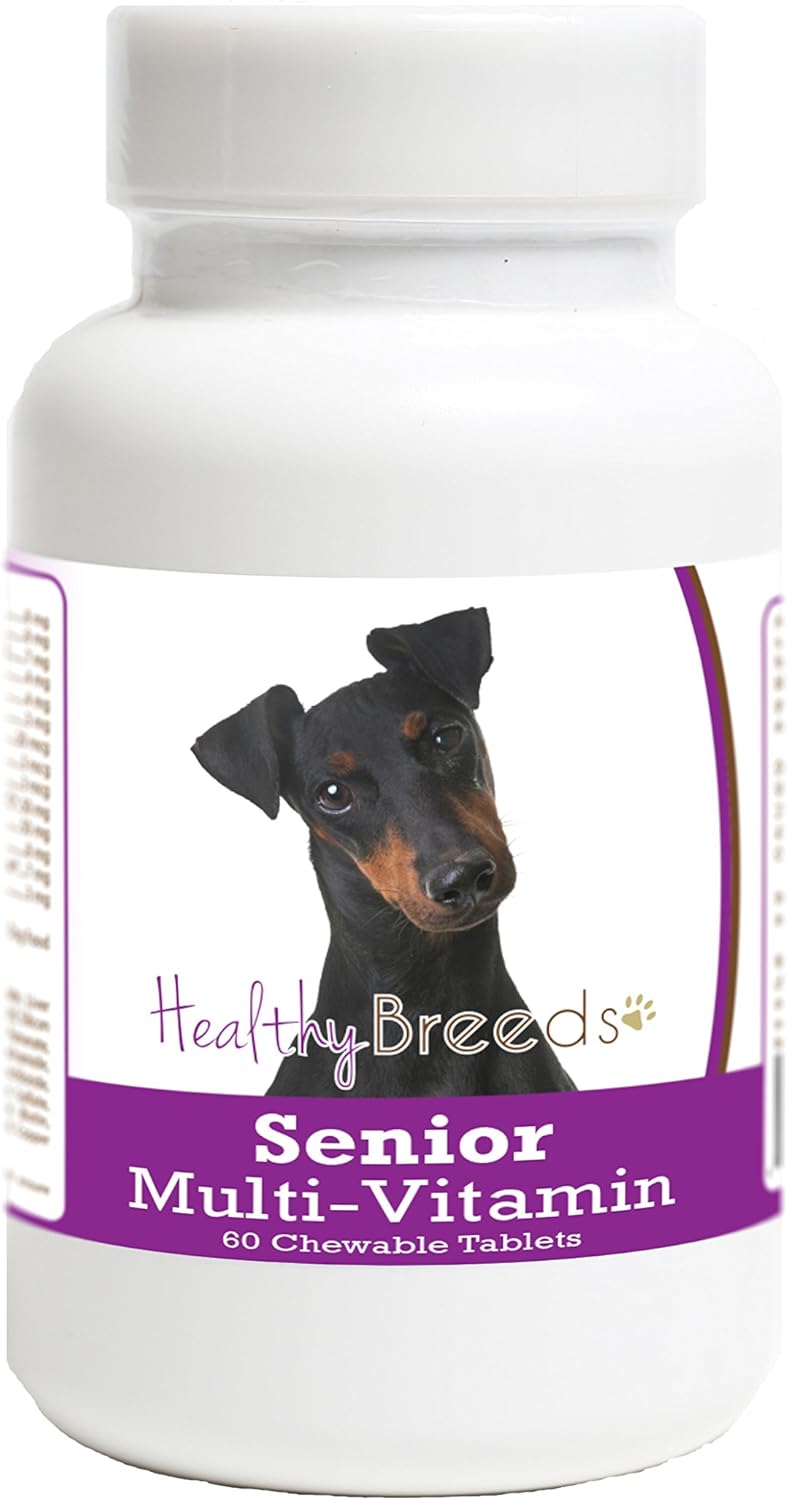 Healthy Breeds Comprimidos Multivitamínicos para Perros Mayores Manchester Terrier, 60 uds.
