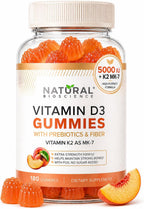 Gominolas de Vitamina D3 y K2 Sin Azúcar - 5000 UI D3 + 80 mcg K2 MK7