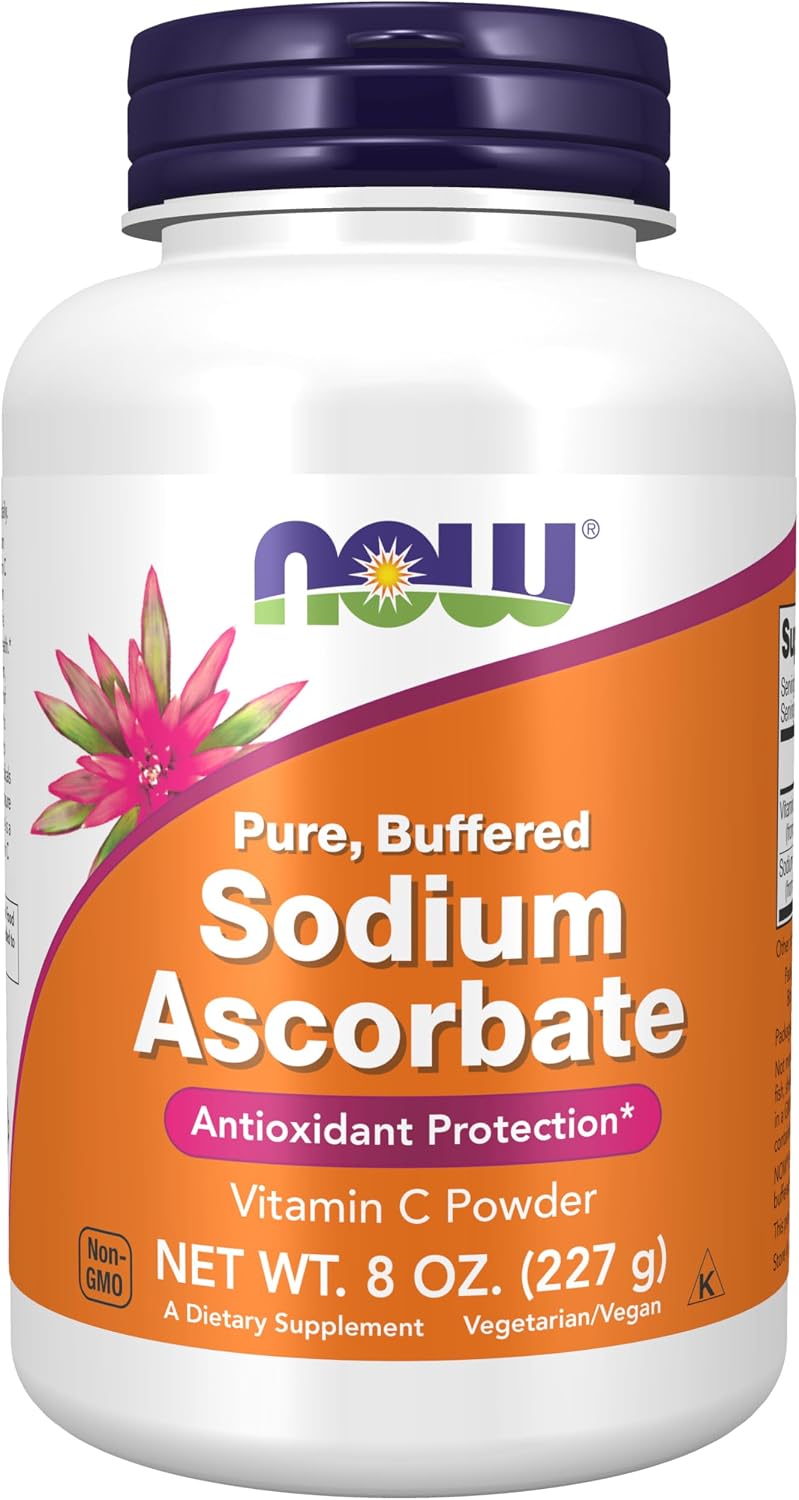 NOW Foods, Ascorbato de Sodio en Polvo, Vitamina C Tamponada, 227 g (8 oz)
