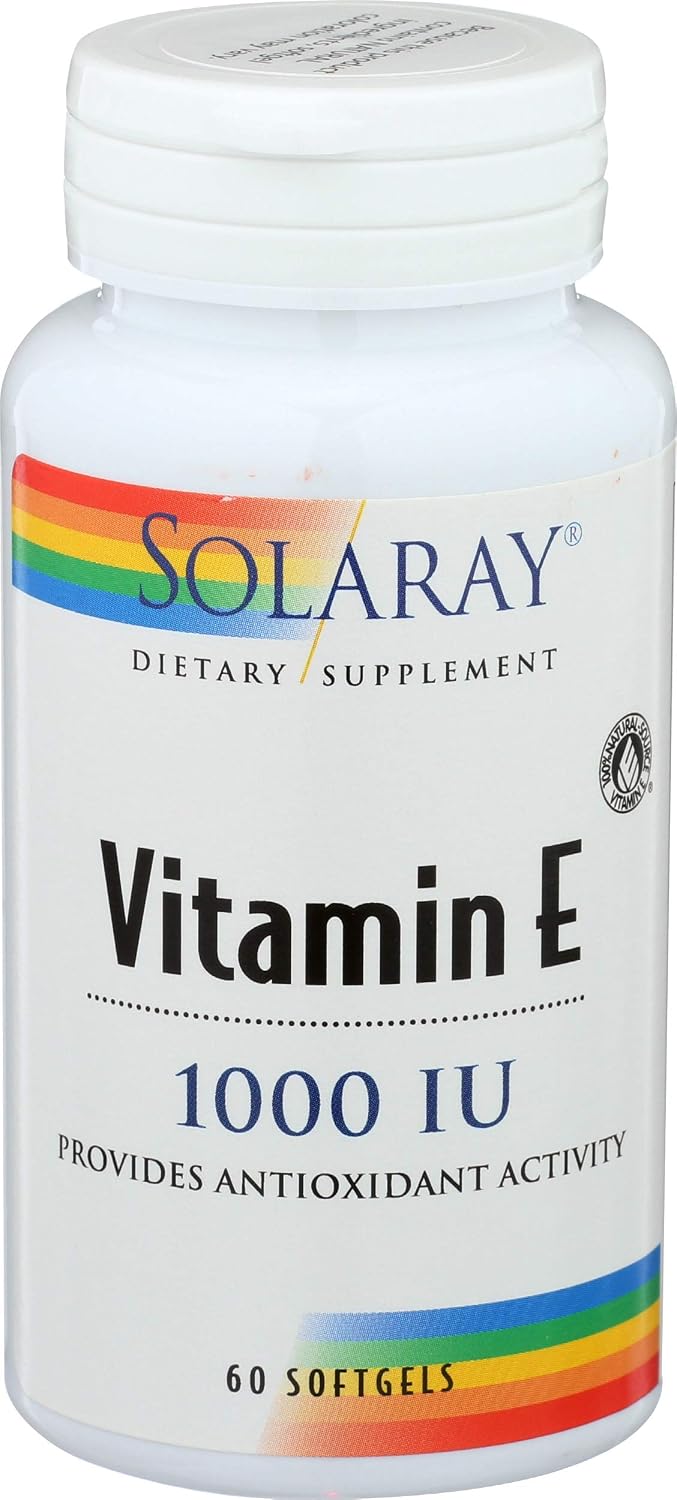 Solaray Vitamina E 1000 UI d-Alfa Tocoferol Natural - 60 Cápsulas