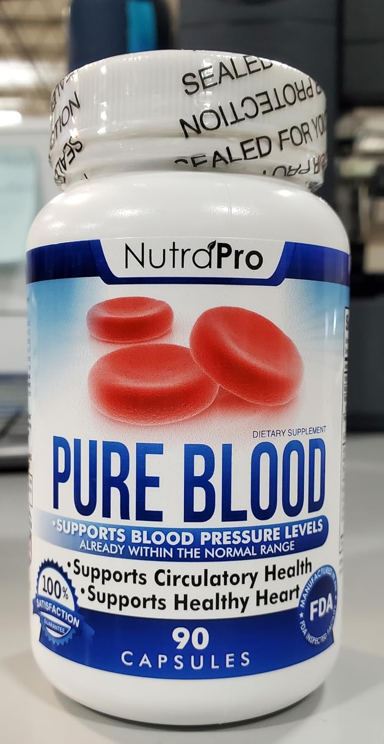 NutraPro Pure Blood - Suplemento para la tensión arterial, 90 cápsulas