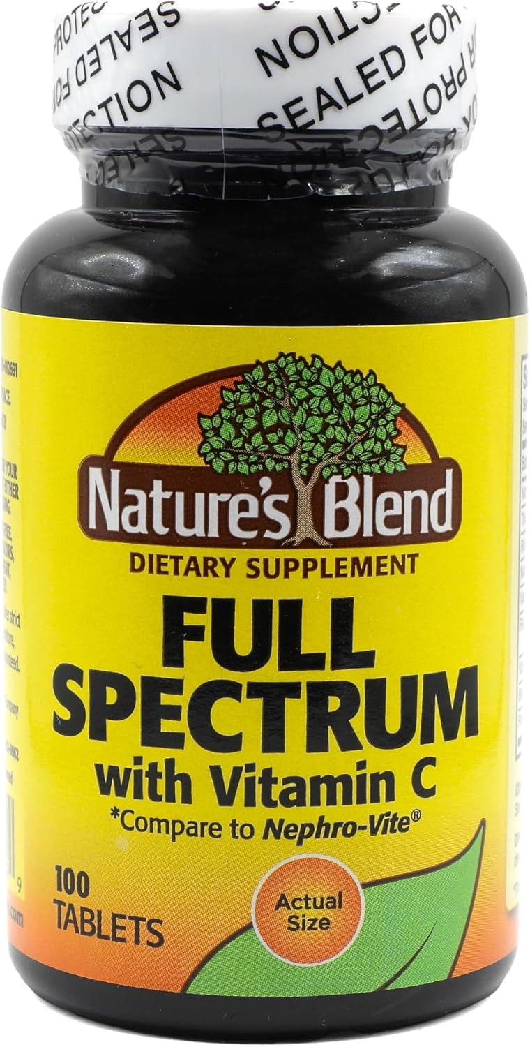Nature's Blend Full Spectrum B con Vitamina C en Polvo, 100 Unidades