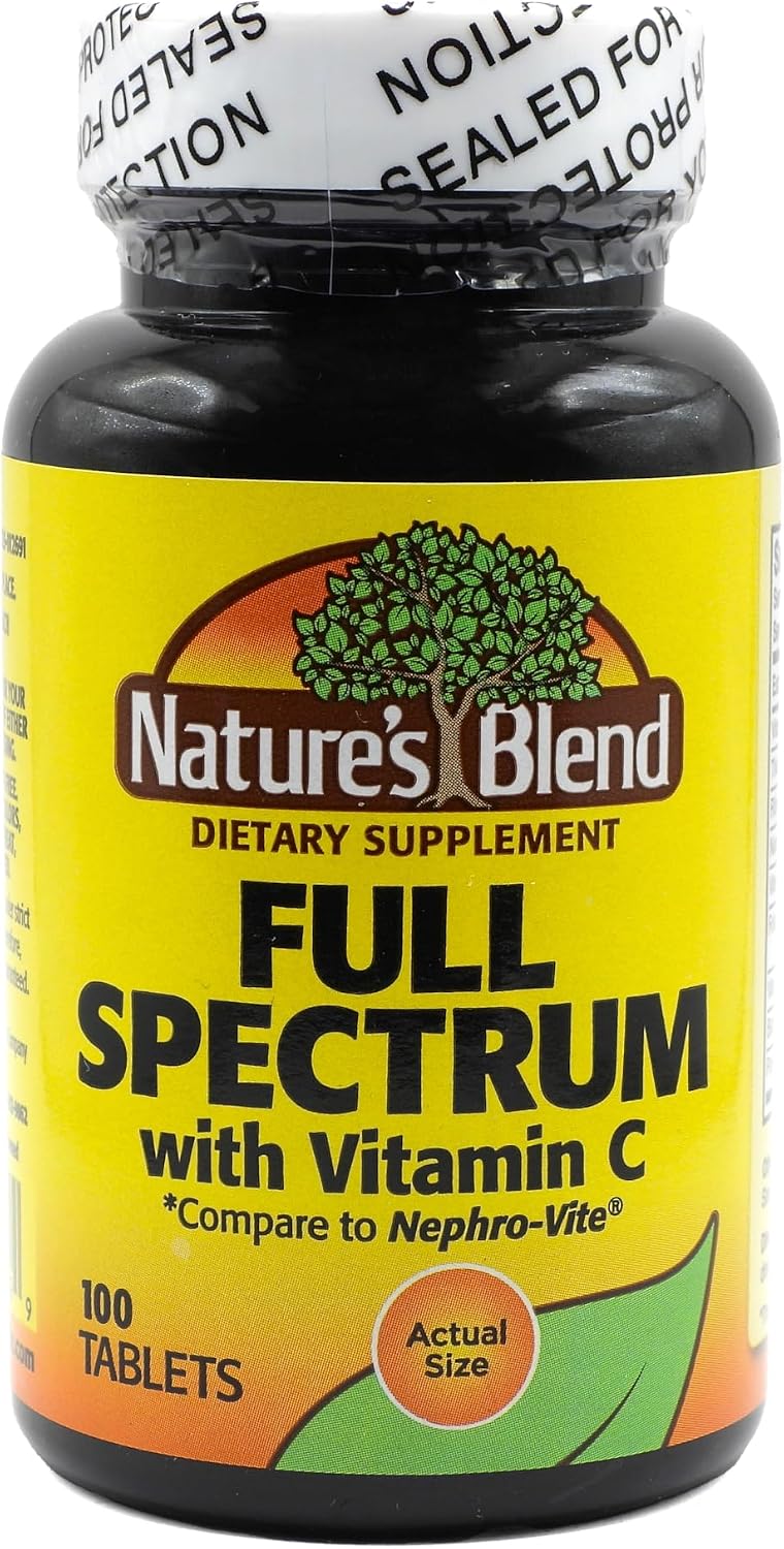 Nature's Blend Full Spectrum B con Vitamina C en Polvo, 100 Dosis