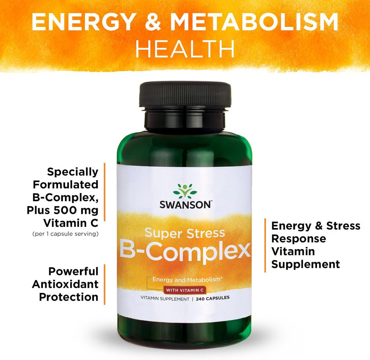 Swanson Super Stress Complejo B - – Formación de glóbulos rojos: Las vitaminas B6 y B12 contribuyen a la formación – Image 5