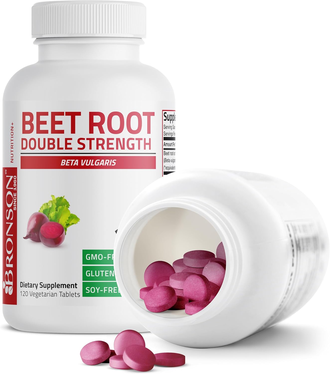 Bronson Beet Root Double Strength, 120 Comprimidos Vegetarianos