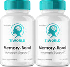 Tiworlde Memory Boost Capsules - Suplemento Nootrópico Avanzado para la Memoria y la Salud Cerebral (2 Pack)
