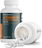 Bronson Vitamina B1 Extra Strength 500 mg Alta Potencia No-GMO, 120 Cápsulas
