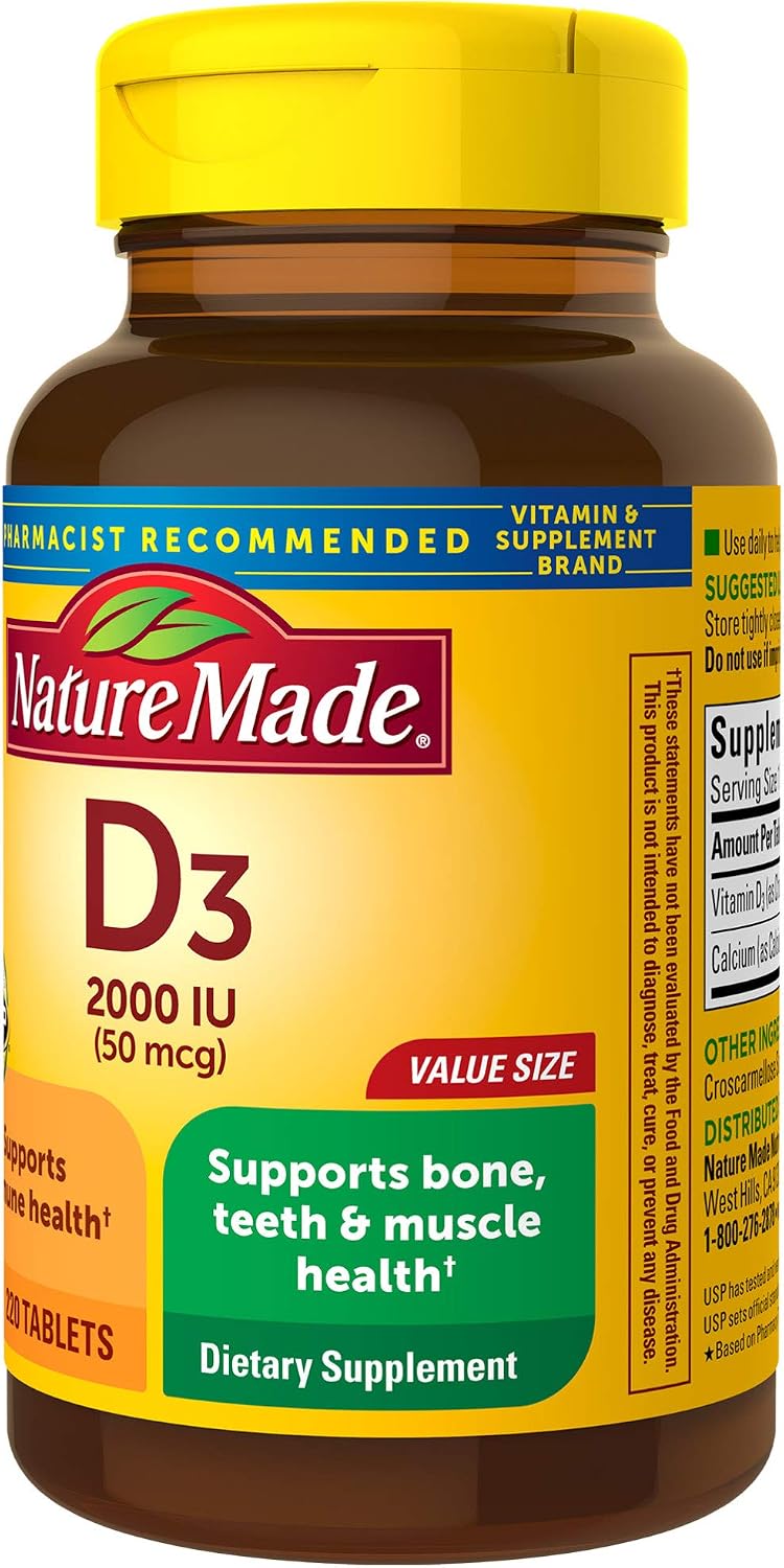 Nature Made Vitamina D3 2000 IU – 220 Comprimidos
