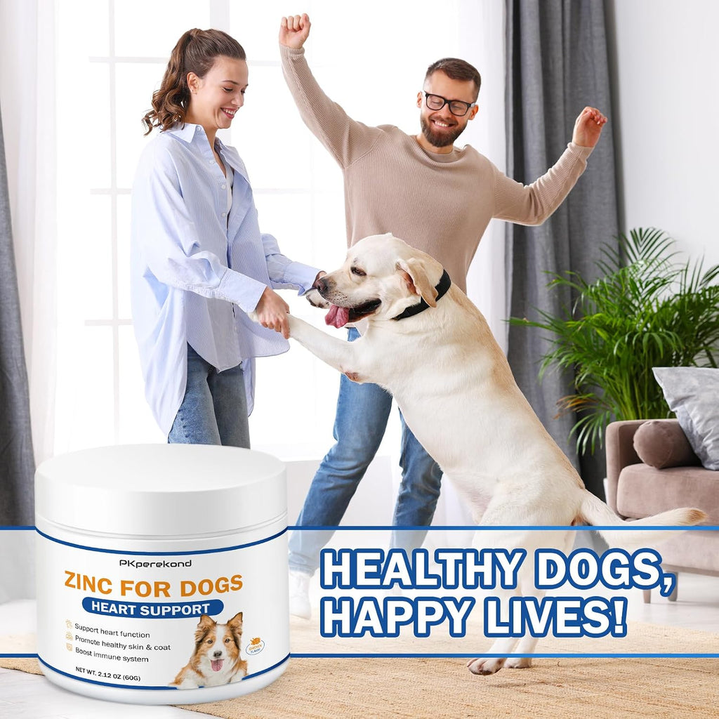Zinc para Perros - Suplemento de Apoyo Cardíaco, Piel y Pelaje, Función Inmune con Biotina, Selenio y Vitaminas