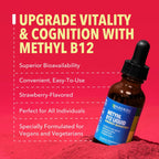Vitamina B12 Líquida Orgánica - Metilcobalamina - 30 Dosis - Sabor Fresa
