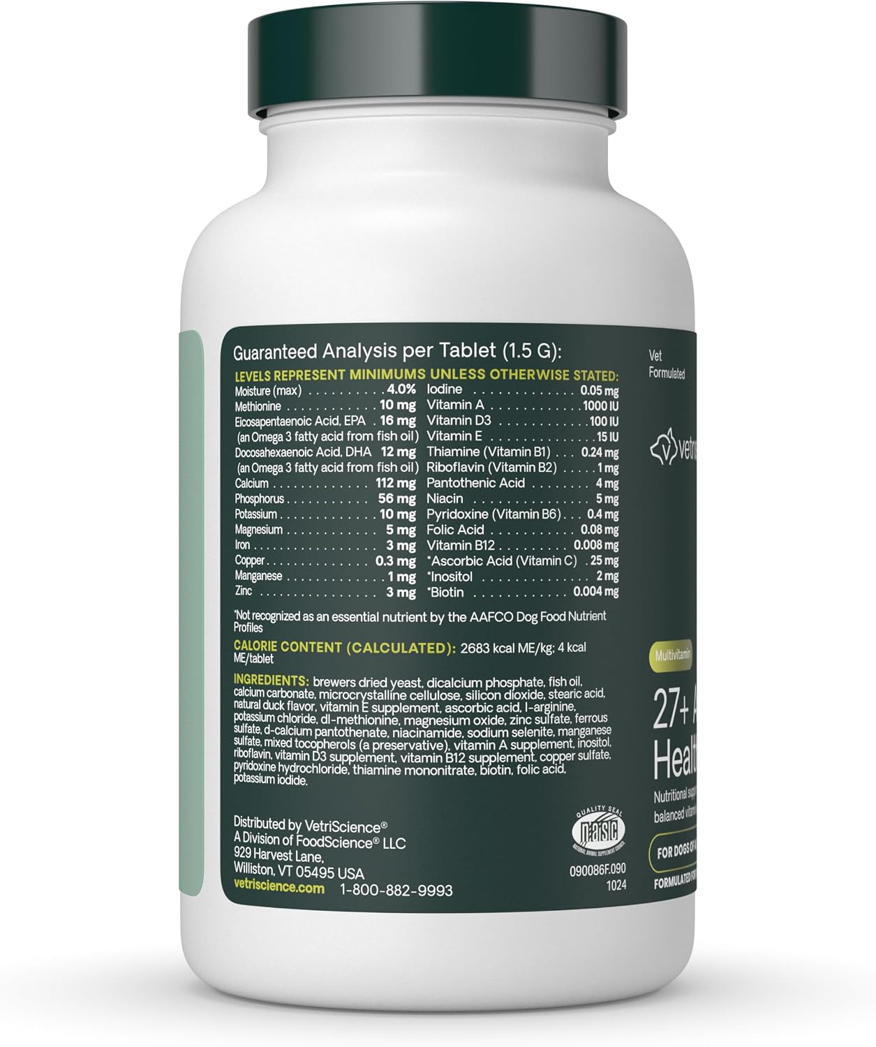 VetriScience Canine Plus Multivitamínico para Perros - 90 Comprimidos Masticables