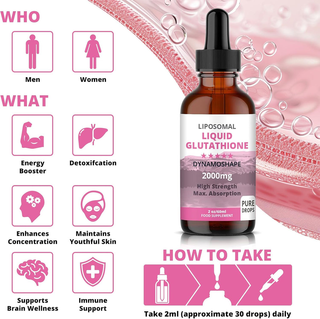 Glutatión Liposomal 2000 mg con Vitamina C - Suplemento Líquido Antioxidante