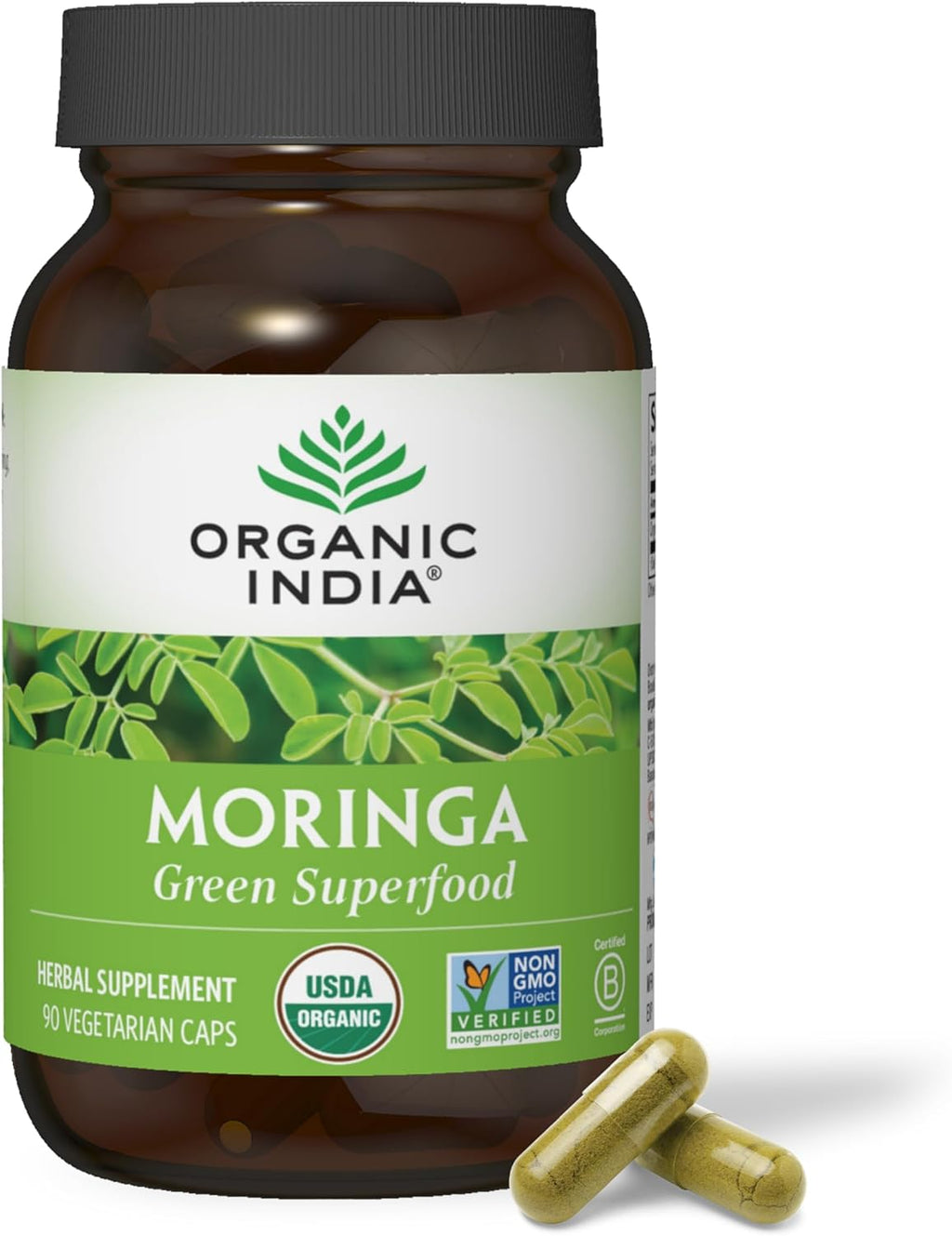 Cápsulas de Moringa Ecológicas - ORGANIC INDIA - 60 Cápsulas