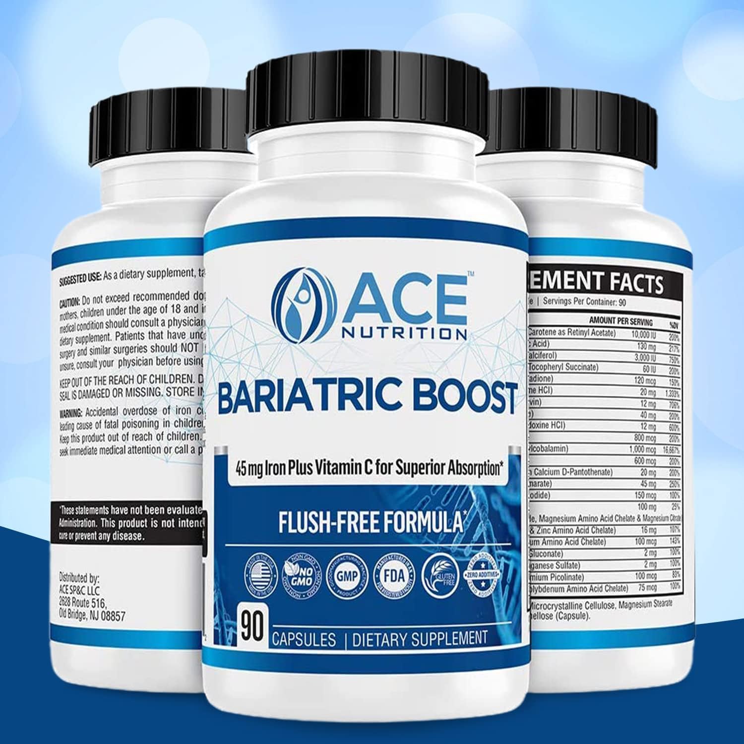 Bariatric Boost One-A-Day Multivitamínico Bariátrico con 45mg de Hierro - 90 Cápsulas