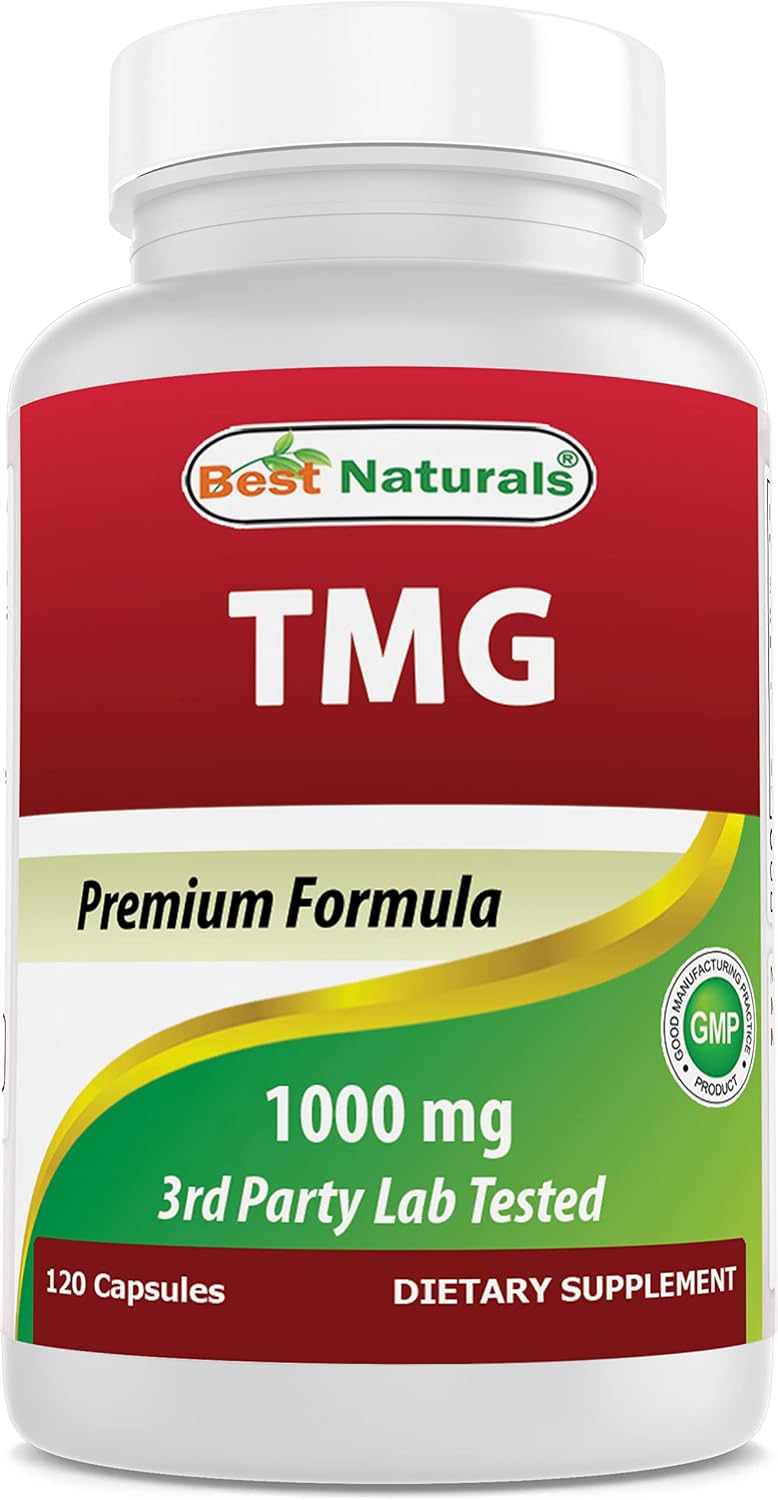 Best Naturals TMG Trimethylglycine 1000 mg - 120 Cápsulas (Pack de 3)