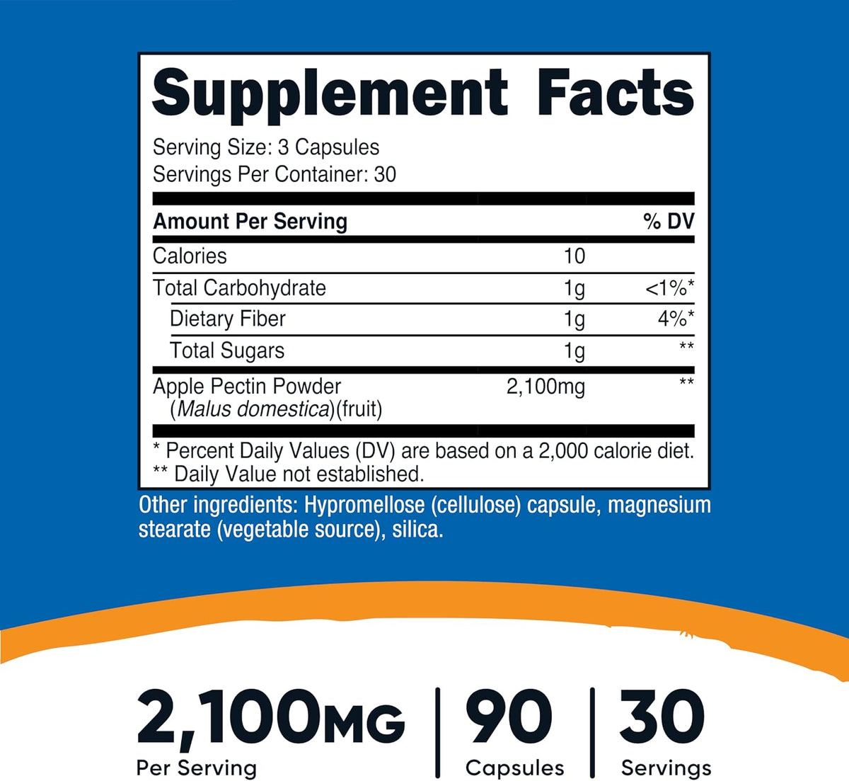 Nutricost Pectina de Manzana Cápsulas 2100mg por dosis, 90 Cápsulas – Image 2