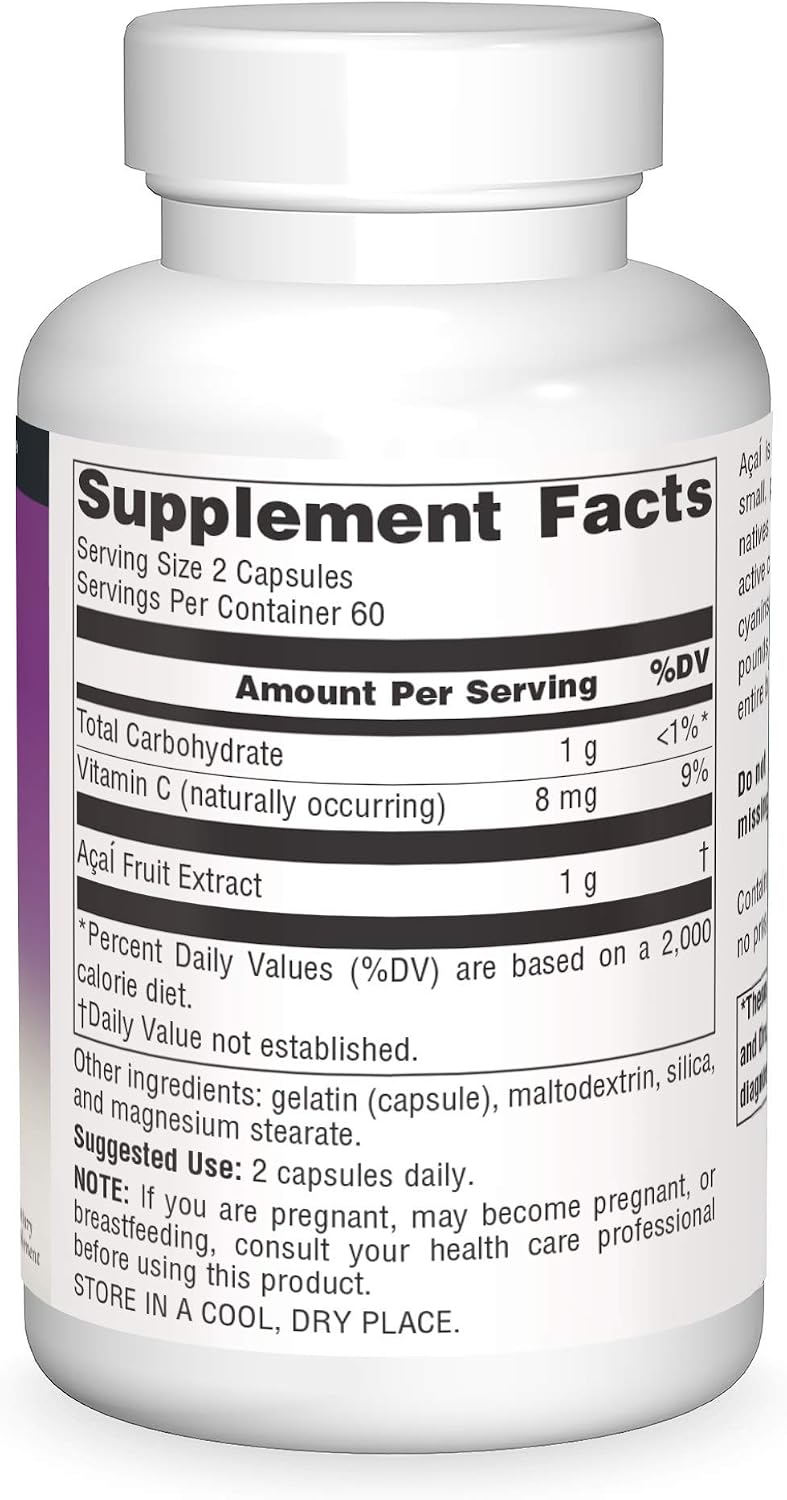 Extracto de Acai 500 mg, 120 Cápsulas