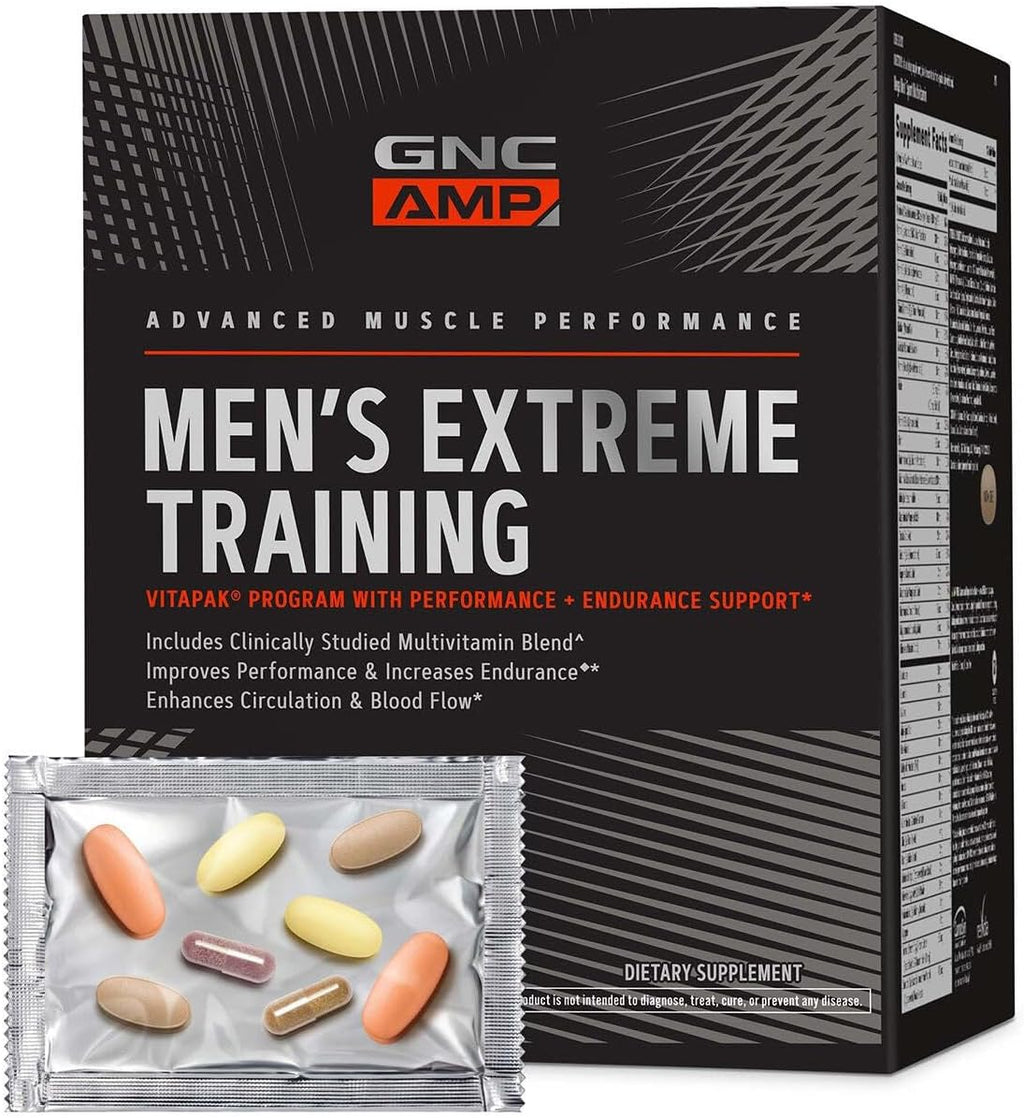 GNC AMP Men’s Extreme Training Vitapak Program, 5 Productos en 1, Multivitamínico para Hombres, 30 Días