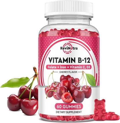 ReviNutra Gomitas de Vitamina B12 - 5000 mcg – La reducción del cansancio y la fatiga. – Image 1