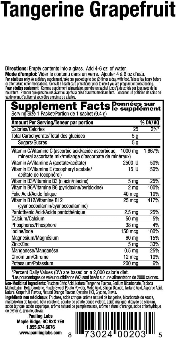 Ener-C Vitamin C Tangerine Grapefruit, Box with 30 Effervescent Sachets
