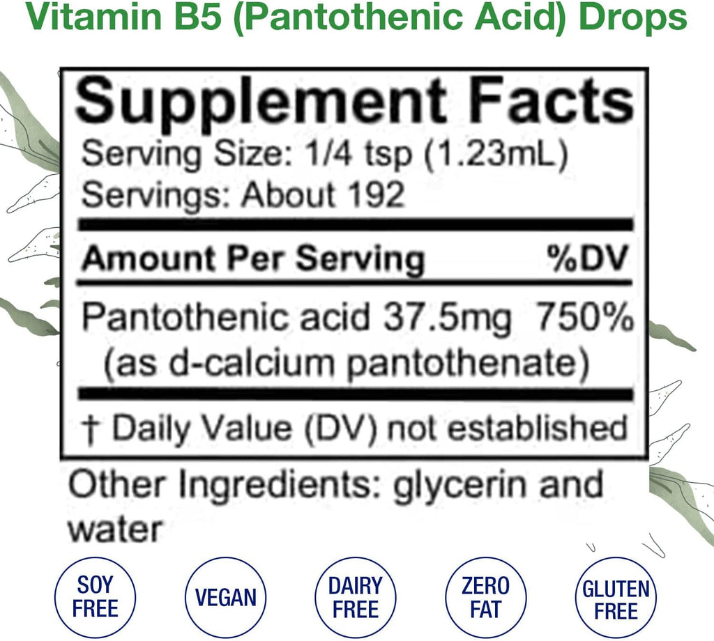 HoneyCombs Gotas Líquidas de Vitamina B5 (Ácido Pantoténico) - 8 oz