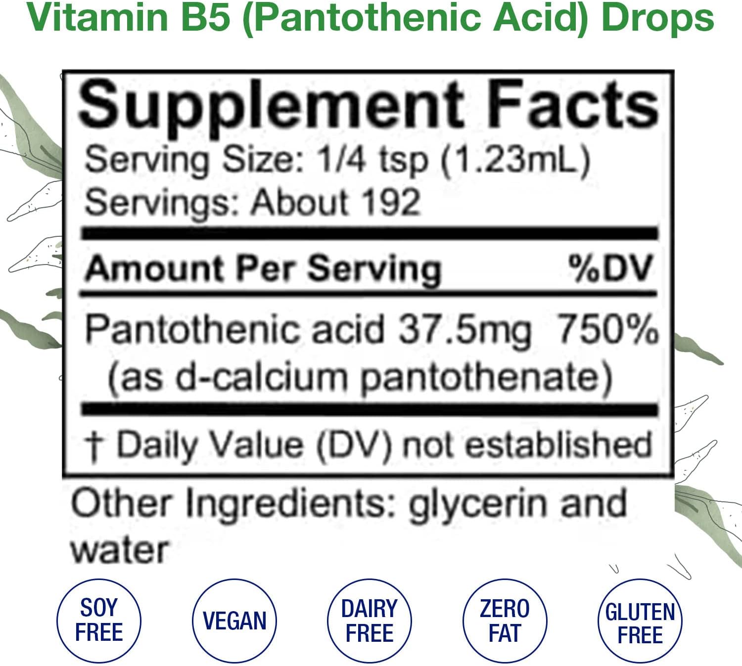 HoneyCombs Gotas Líquidas de Vitamina B5 (Ácido Pantoténico) - 8 oz