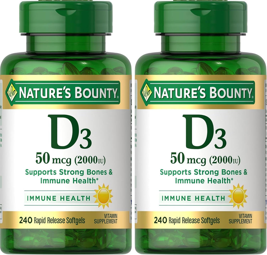 Nature's Bounty Vitamina D3 2000 IU - 150 Cápsulas Blandas, Pack de 6
