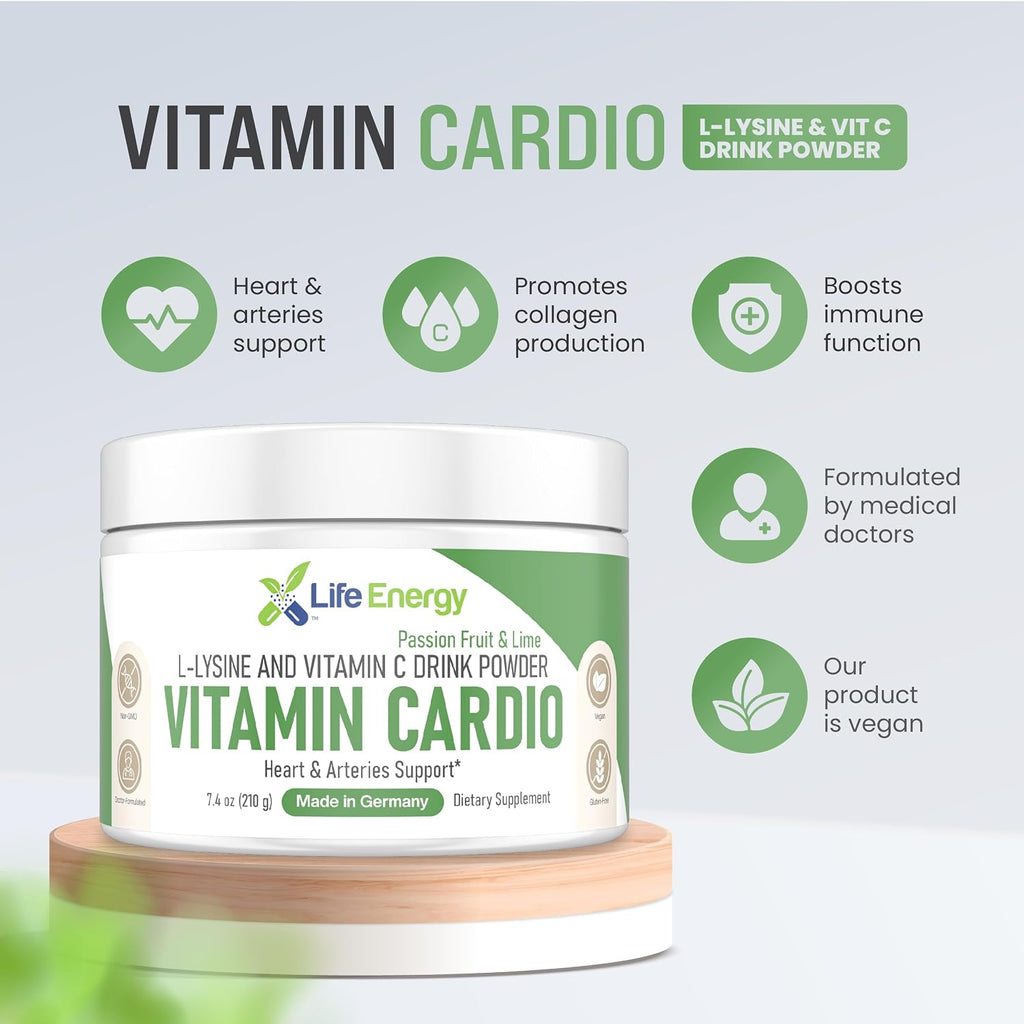 High-Dosed 2000mg Vitamin C & L-Lysine Drink Mix Powder | Sabor Maracuyá y Lima | 210g