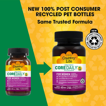 Country Life Women’s Core 1 Multivitamínico – Probióticos: Cepas beneficiosas que favorecen el equilibrio de la – Image 3