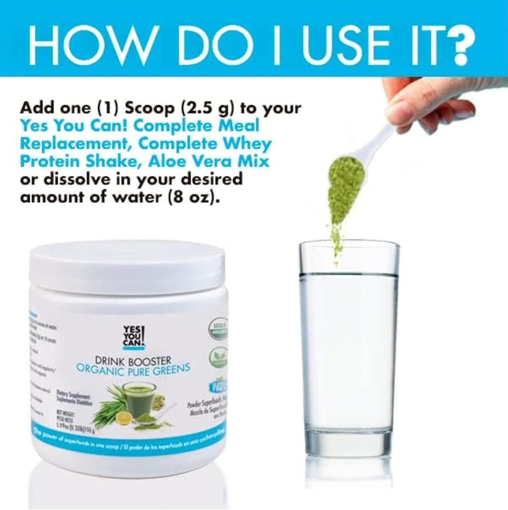 Yes You Can! Drink Booster - Mezcla Orgánica de Superfoods Verdes en Polvo (2 Pack)