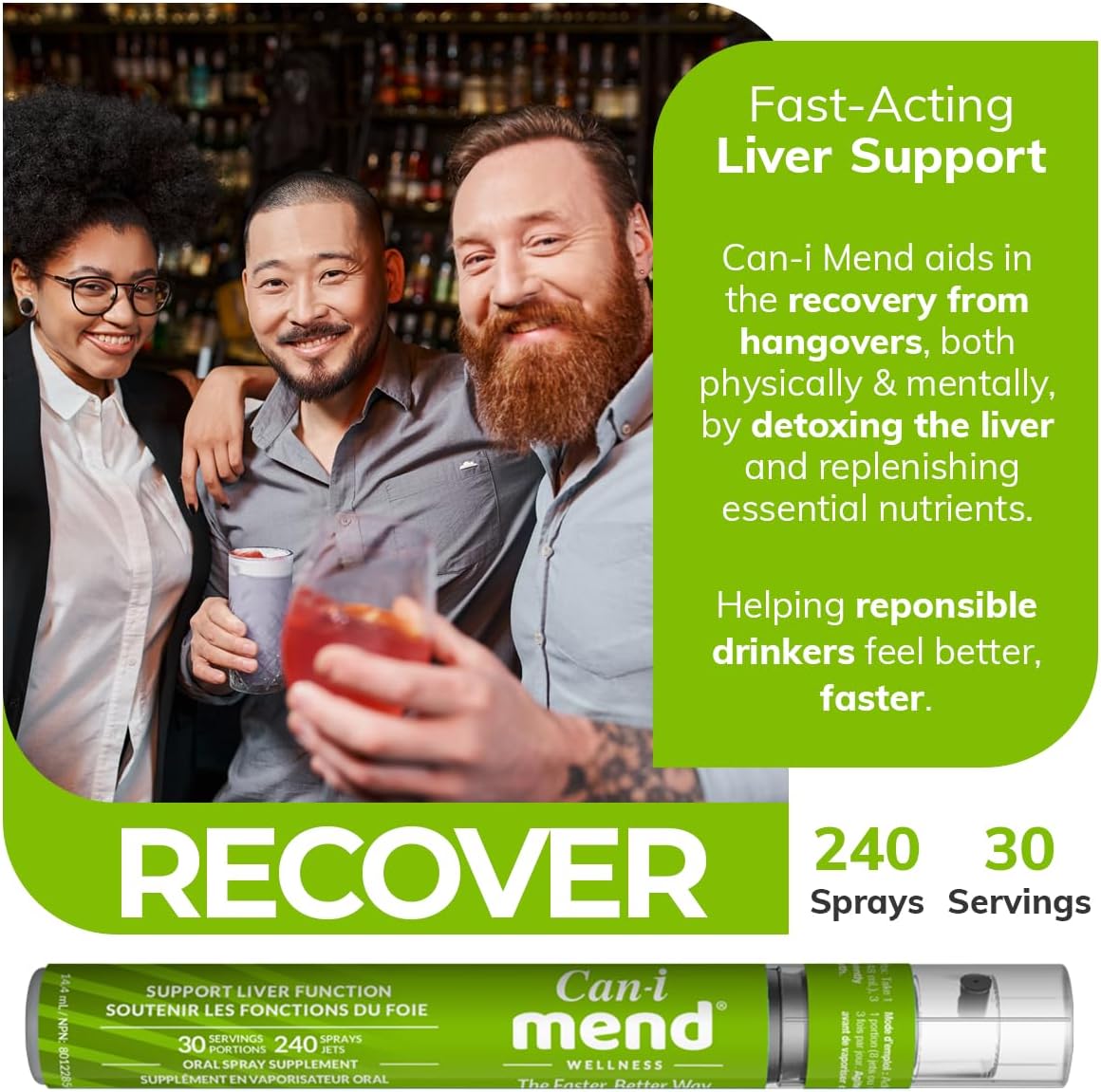 Can-i Mend Spray Oral After Alcohol Aid – Recuperación Rápida con Colina y Glicina