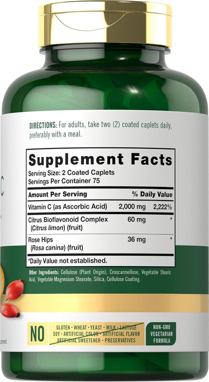 Carlyle Vitamina C 2000 mg con Rosa Mosqueta, 150 Comprimidos – Image 2