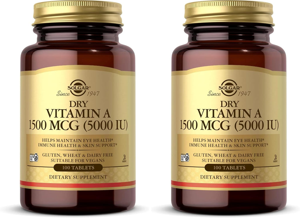 Solgar Vitamina A Seca 1500 mcg (5000 UI) - 100 Comprimidos