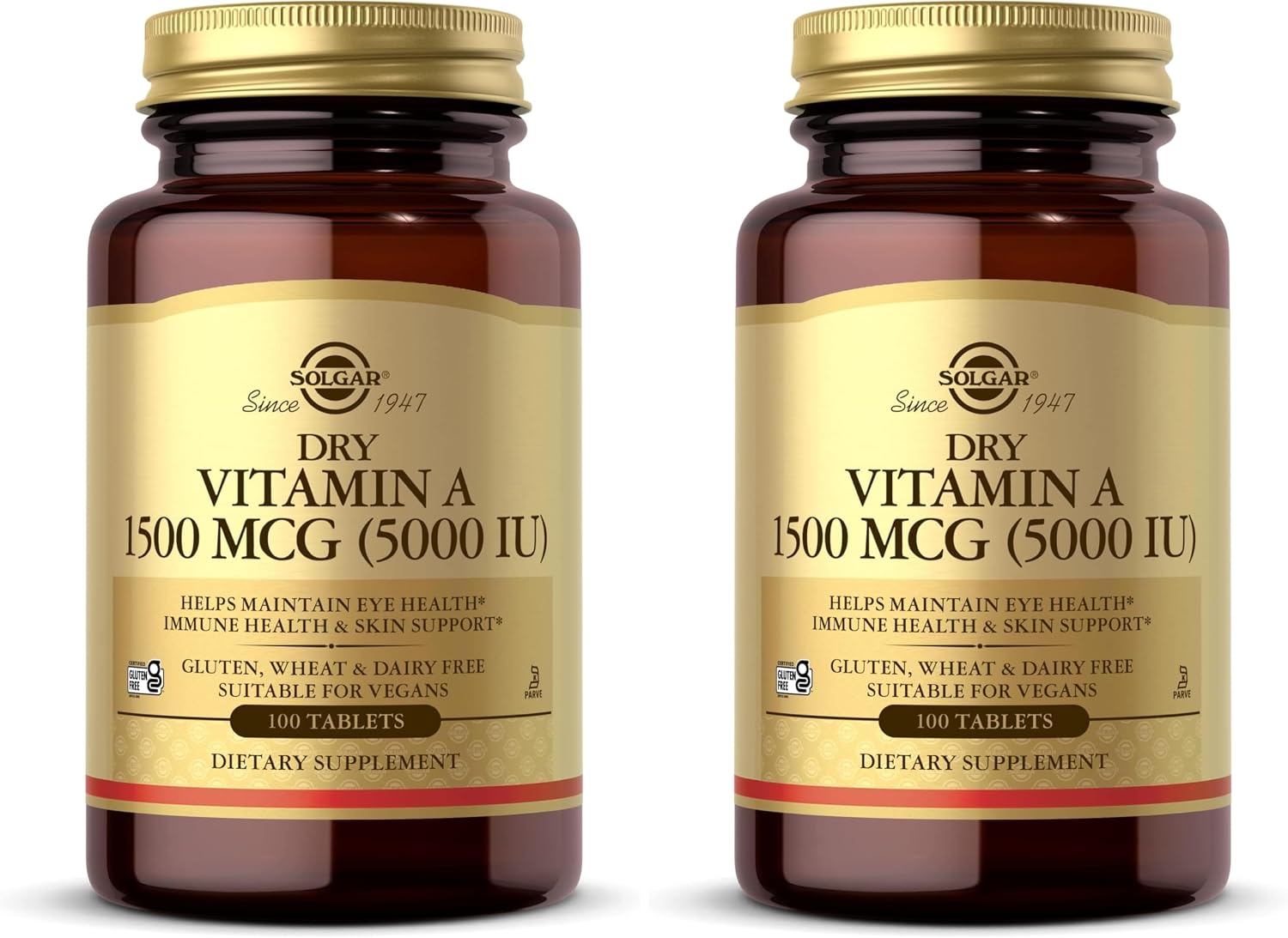 Solgar Vitamina A Seca 1500 mcg (5000 UI) - 100 Comprimidos