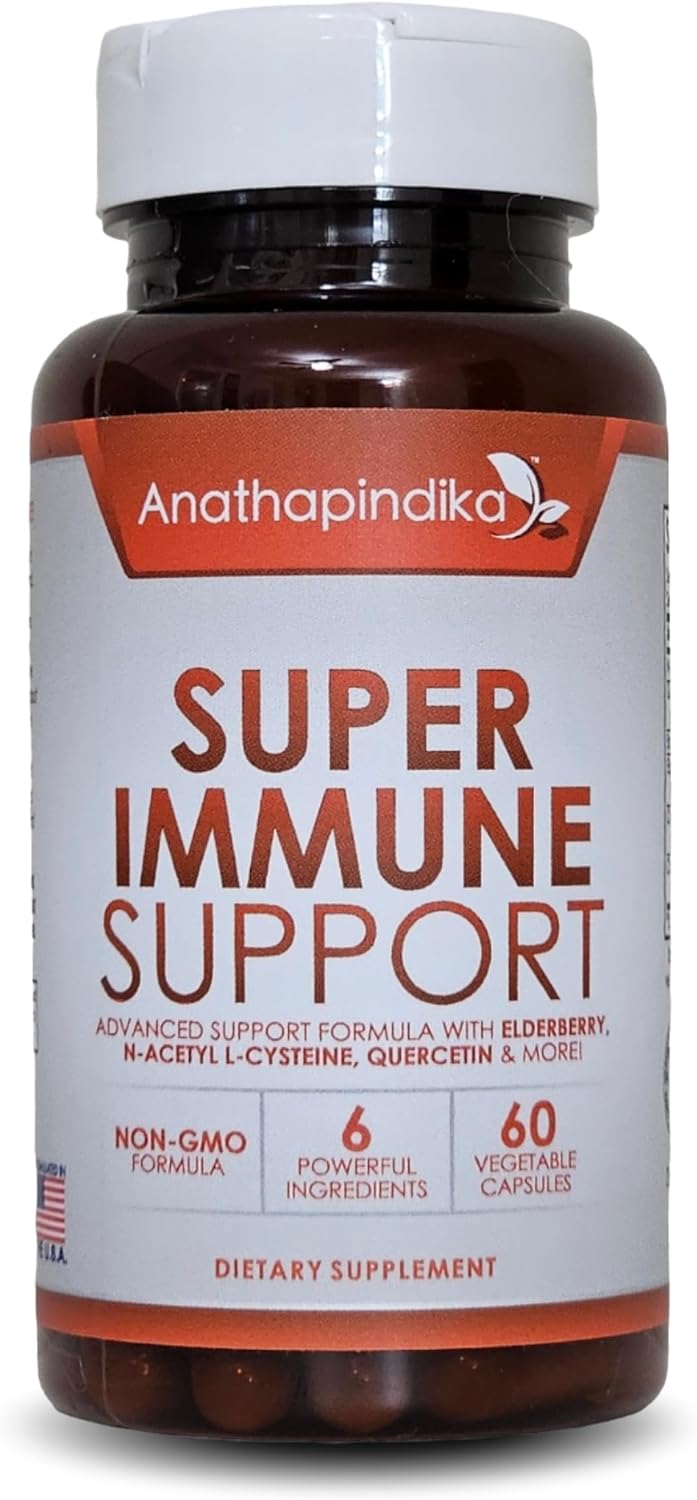 Super Immune Support, 6-in-1 Immune Supplement, N-Acetyl Cysteine (NAC), Quercetin, Elderberry, Chlorella, Chaga & Bromelain