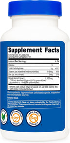 Nutricost Espermidina Extracto de Germen de Trigo, 120 Cápsulas para 40 Raciones - Vegetariano, Sin OGM