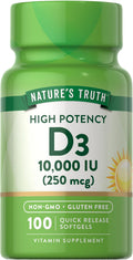 Nature's Truth Vitamina D3 10.000 UI – 100 Cápsulas Blandas