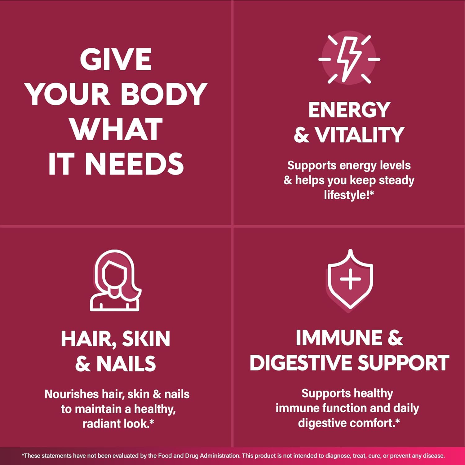 NUTRAHARMONY Multivitamínico para Mujeres 47 en 1 con Complejo B, Hierro y Alimentos Integrales - 90 Cápsulas (3 Meses)