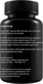 Global Natural Healing Supplements Ca-AKG Alfa-cetoglutarato de Calcio, 1000 mg, 60 Cápsulas Veganas