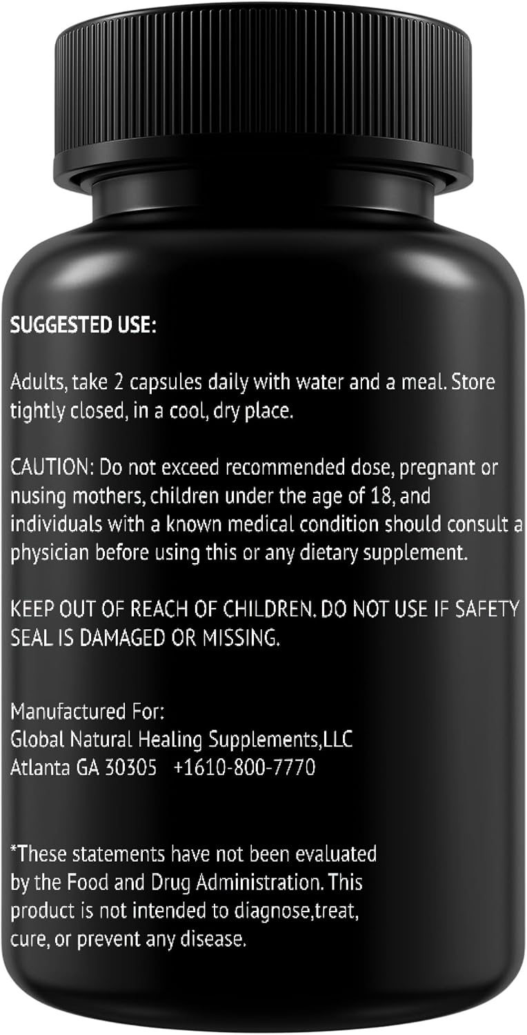 Global Natural Healing Supplements Ca-AKG Alfa-cetoglutarato de Calcio, 1000 mg, 60 Cápsulas Veganas