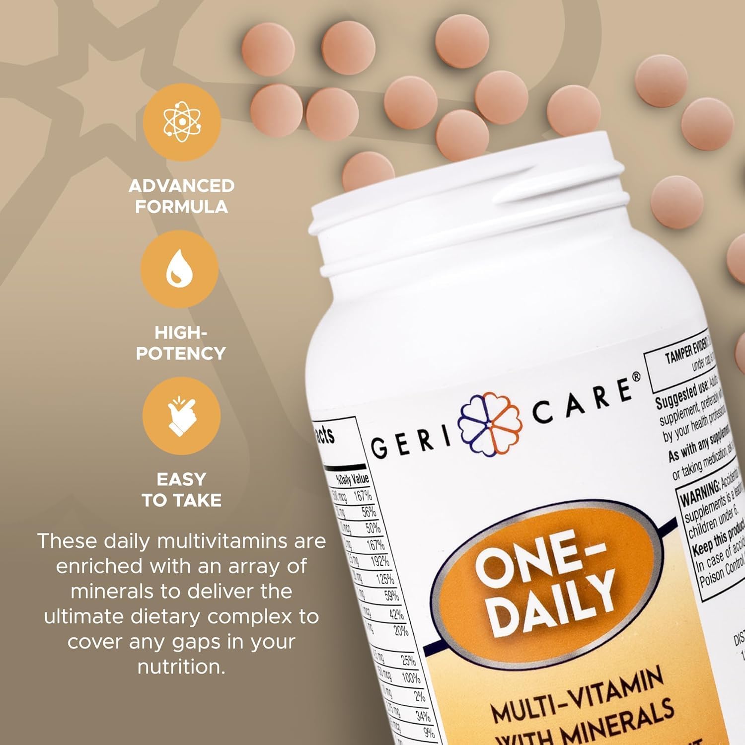 GeriCare Multivitamínico Diario con Minerales para Hombres y Mujeres (1000 Comprimidos)