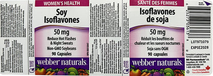 Webber Naturals Isoflavonas de Soja 50 mg, 90 Cápsulas – Image 3