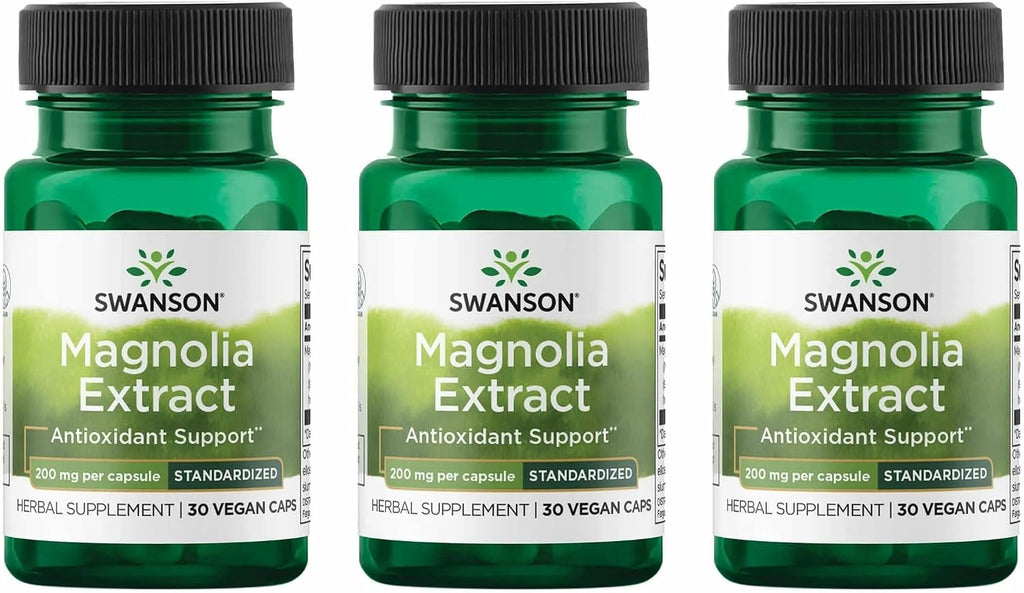 Swanson Corteza de Magnolia – Suplemento Herbal Tradicional – 200 mg, 30 Cápsulas (Pack de 2)