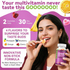 Totaria Multivitamínico para Mujeres sin Azúcar con Hierro – Gomitas con Complejo B, Vitaminas C, D3, K2, para Apoyo Nutricional Diario, Inmunidad y Piel