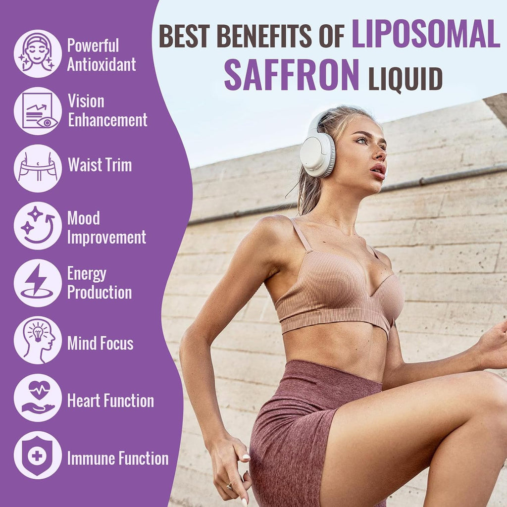 Resciency Gotas de Azafrán Liposomal 88.5mg – Extracto Líquido de Alta Biodisponibilidad con Ashwagandha, Magnesio, Zinc, Vitamina B12 y D3, 60 ml