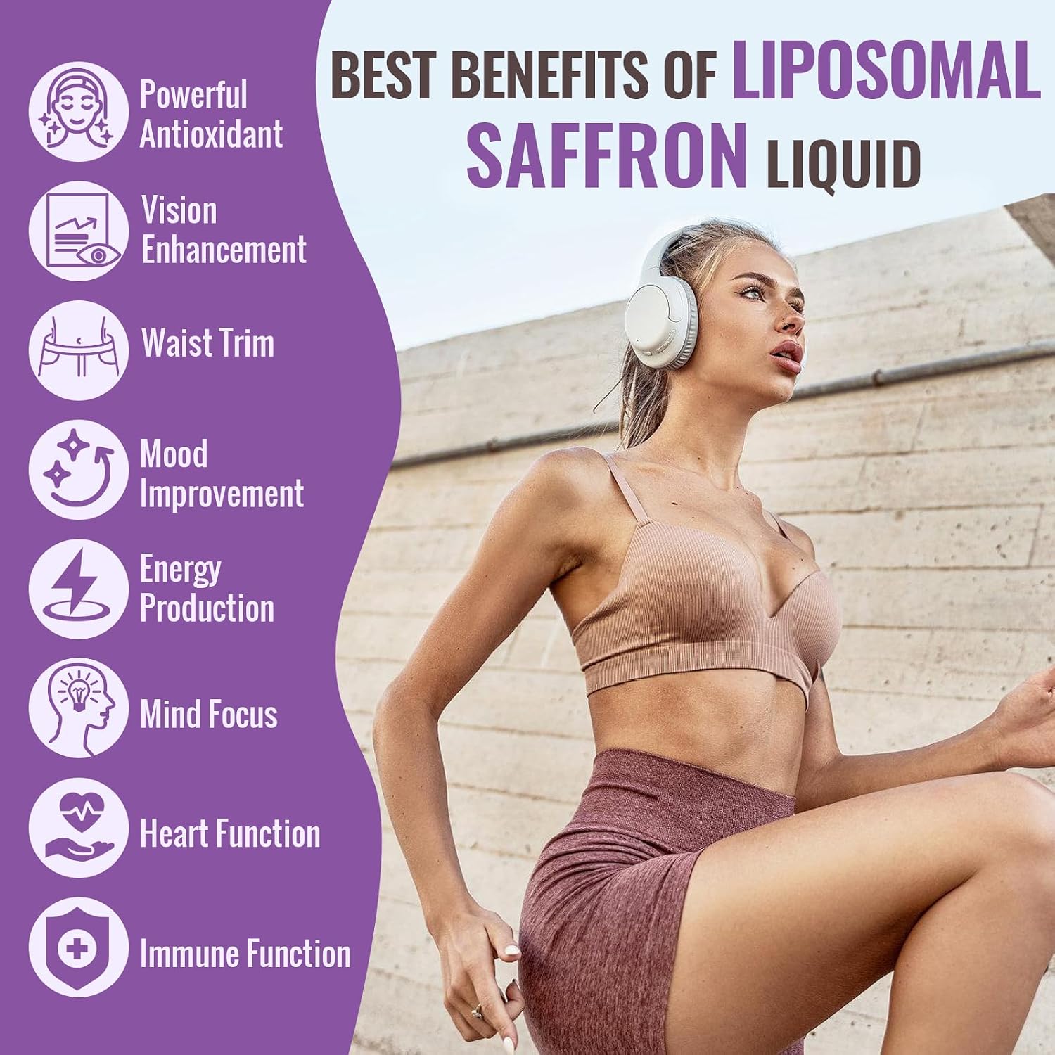 Resciency Gotas de Azafrán Liposomal 88.5mg – Extracto Líquido de Alta Biodisponibilidad con Ashwagandha, Magnesio, Zinc, Vitamina B12 y D3, 60 ml