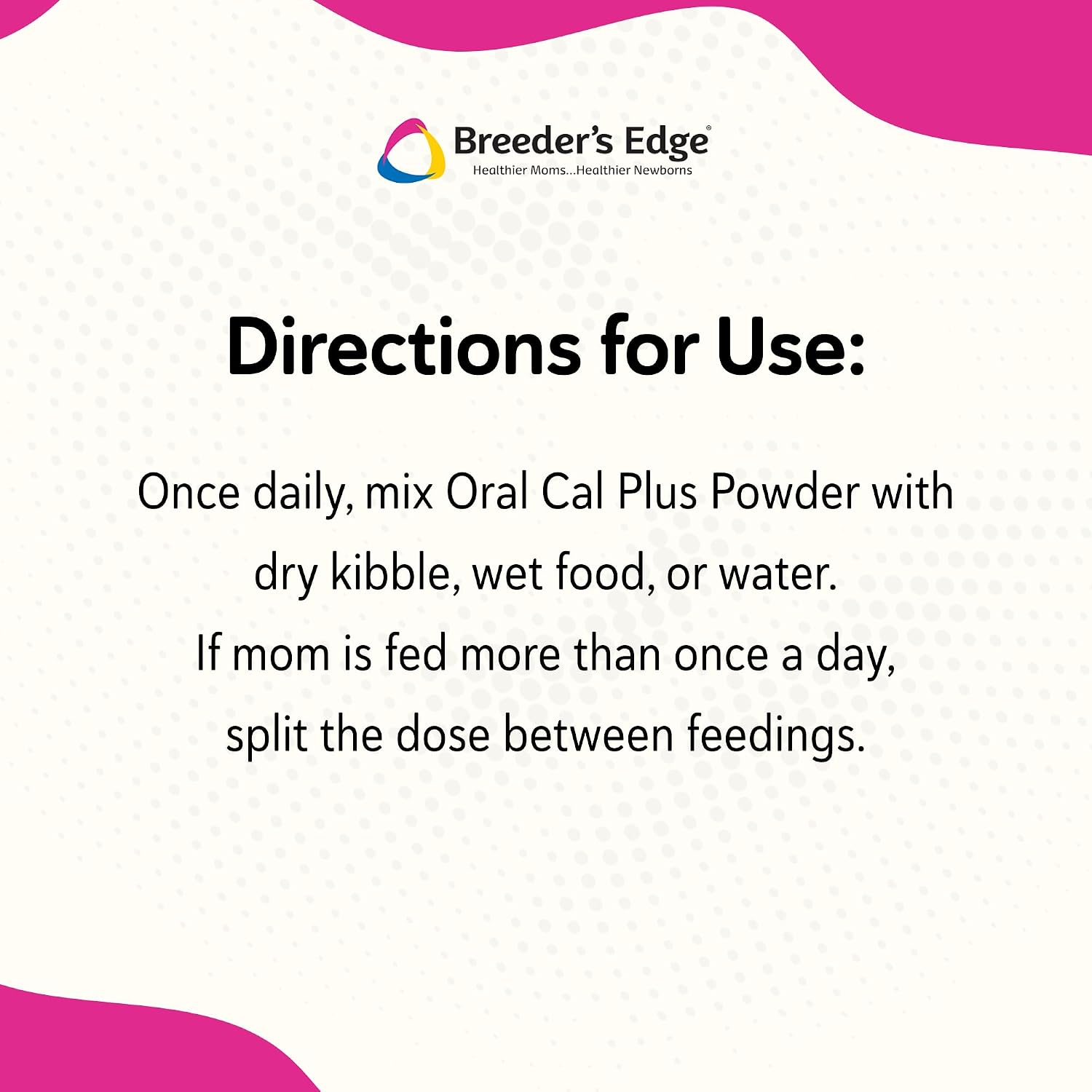 Breeder’s Edge Oral Cal Plus Powder, Calcio y Vitamina D₃ para Perros y Gatos Lactantes, 1 kg