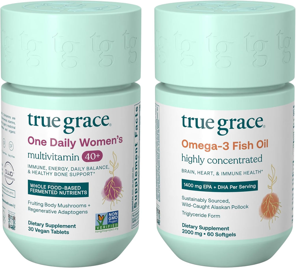 True Grace One Daily Women’s Multivitamin 40+ y Omega-3 Aceite de Pescado - Pack de 30 Días