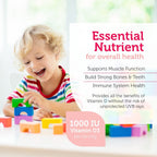 Zahler Junior D3 Vitamins 1000 IU - Vitamina D3 masticable para niños, sabor naranja, 250 comprimidos